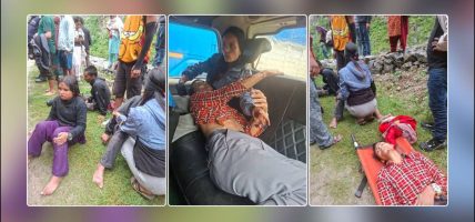जुम्लाबाट सुर्खेत हिडेको फोर्स गाडी दुर्घटना, सात जना घाइते