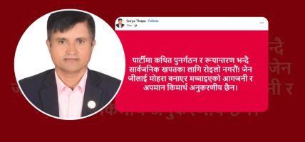 जेनजीलाई मोहरा बनाएर मुलुक जलाइयो : सूर्य थापा