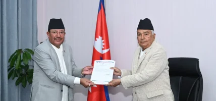 राष्ट्रपतिसमक्ष राष्ट्रियसभा सदस्य निर्वाचनको प्रतिवेदन पेस